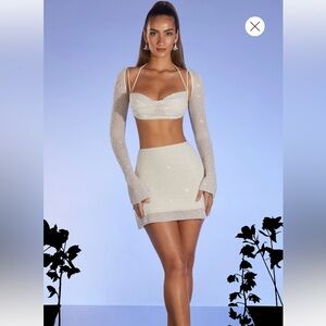 BERN
Embellished A-Line Mini Skirt in Ivory. Worn once!